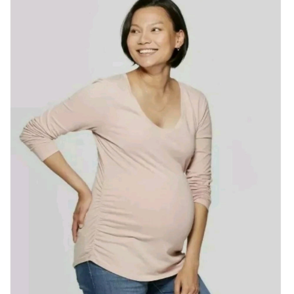 Maternity Long Sleeve Scoop Neck T-Shirt - xl
